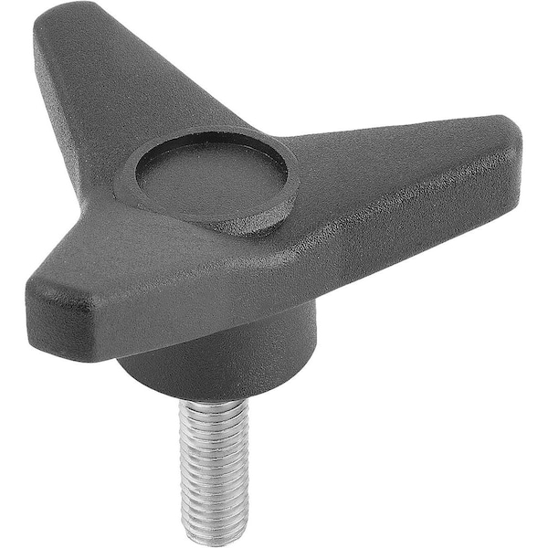 Kipp Triangular Grip D=M08X30 D1=85 H=37, Form:L Thermoplastic, Black, Comp:Steel K1083.48508X30 - main